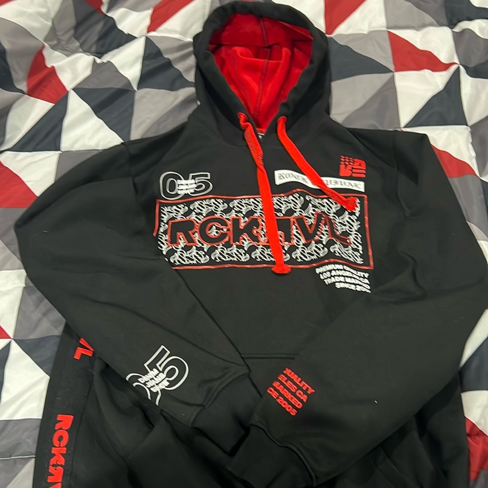 Black and red hoodie